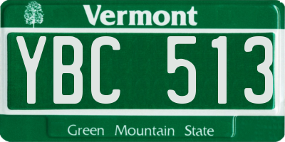 VT license plate YBC513