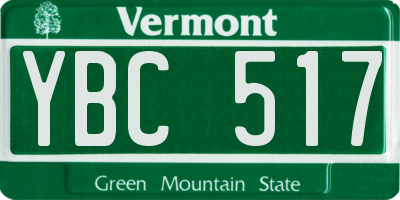 VT license plate YBC517