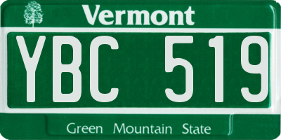 VT license plate YBC519