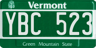 VT license plate YBC523