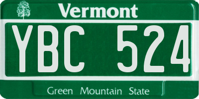 VT license plate YBC524