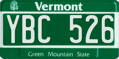 VT license plate YBC526