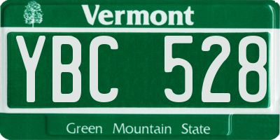 VT license plate YBC528