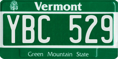 VT license plate YBC529