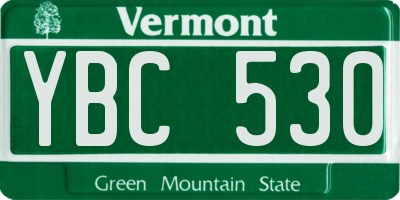 VT license plate YBC530