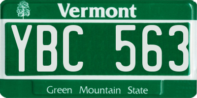 VT license plate YBC563