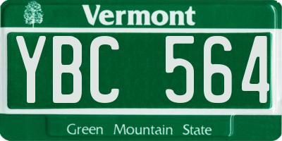 VT license plate YBC564