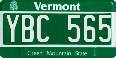 VT license plate YBC565