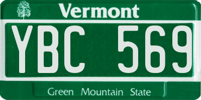 VT license plate YBC569