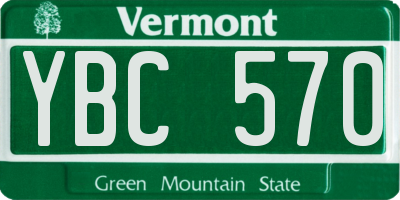 VT license plate YBC570