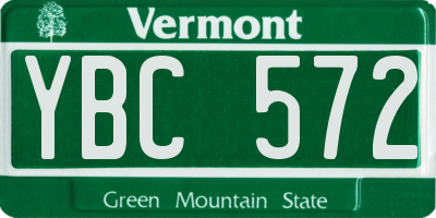 VT license plate YBC572