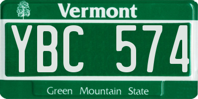 VT license plate YBC574