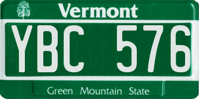 VT license plate YBC576