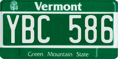 VT license plate YBC586