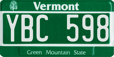 VT license plate YBC598