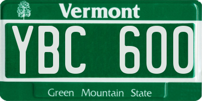 VT license plate YBC600