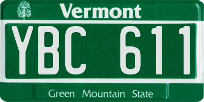 VT license plate YBC611