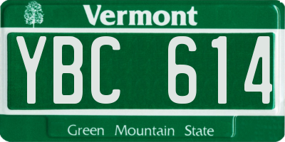 VT license plate YBC614