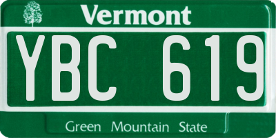 VT license plate YBC619