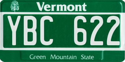 VT license plate YBC622