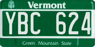 VT license plate YBC624