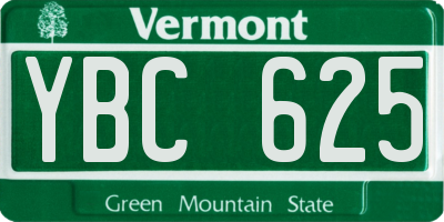 VT license plate YBC625