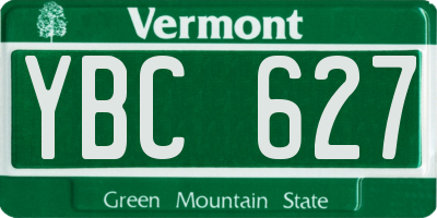 VT license plate YBC627