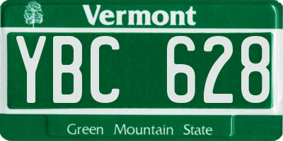 VT license plate YBC628