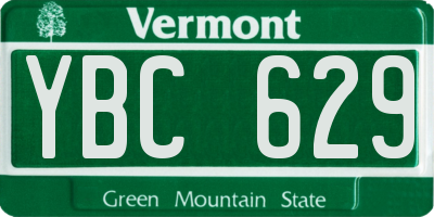 VT license plate YBC629