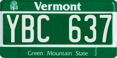 VT license plate YBC637