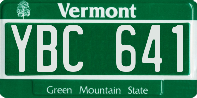 VT license plate YBC641