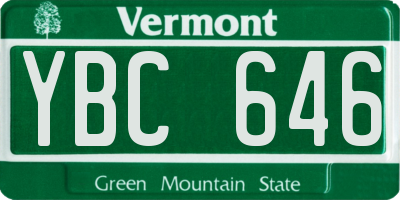 VT license plate YBC646