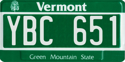 VT license plate YBC651