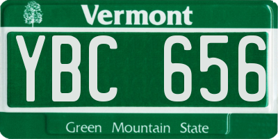 VT license plate YBC656