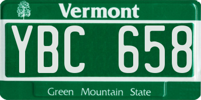 VT license plate YBC658
