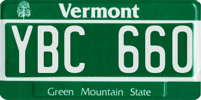 VT license plate YBC660