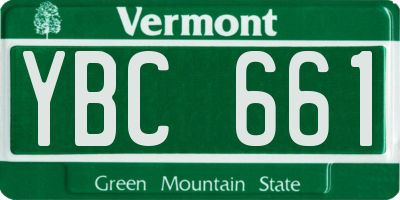 VT license plate YBC661