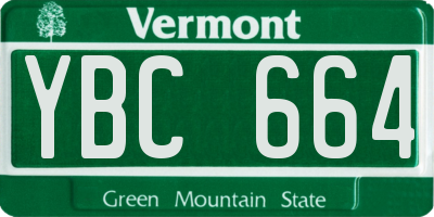 VT license plate YBC664