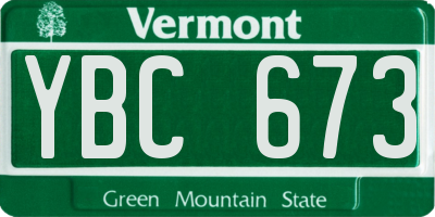 VT license plate YBC673