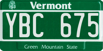 VT license plate YBC675