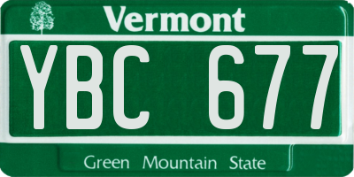 VT license plate YBC677
