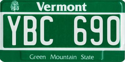VT license plate YBC690