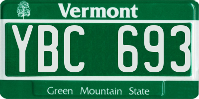 VT license plate YBC693