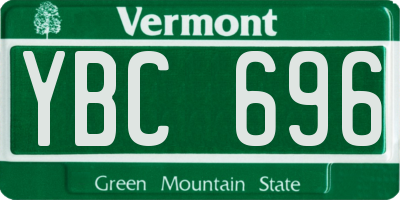 VT license plate YBC696