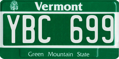 VT license plate YBC699