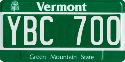 VT license plate YBC700