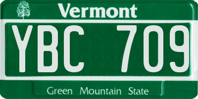 VT license plate YBC709