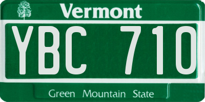 VT license plate YBC710