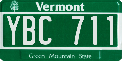 VT license plate YBC711