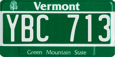 VT license plate YBC713